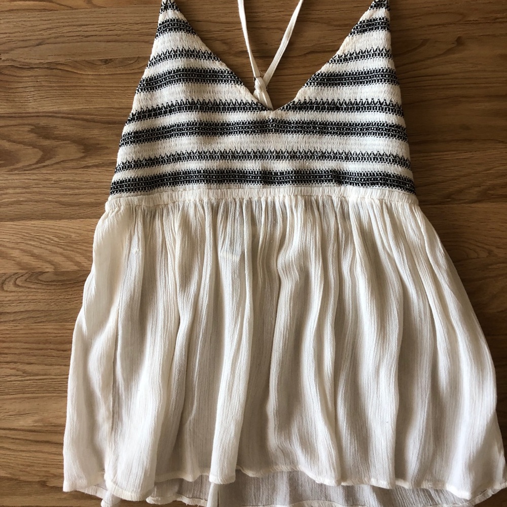 White and black top